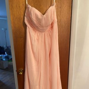 David’s Bridal Petal color strapless dress